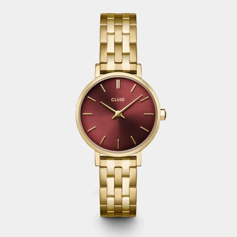 Boho Chic Petite Watch Steel, Dark Cherry, Gold Colour