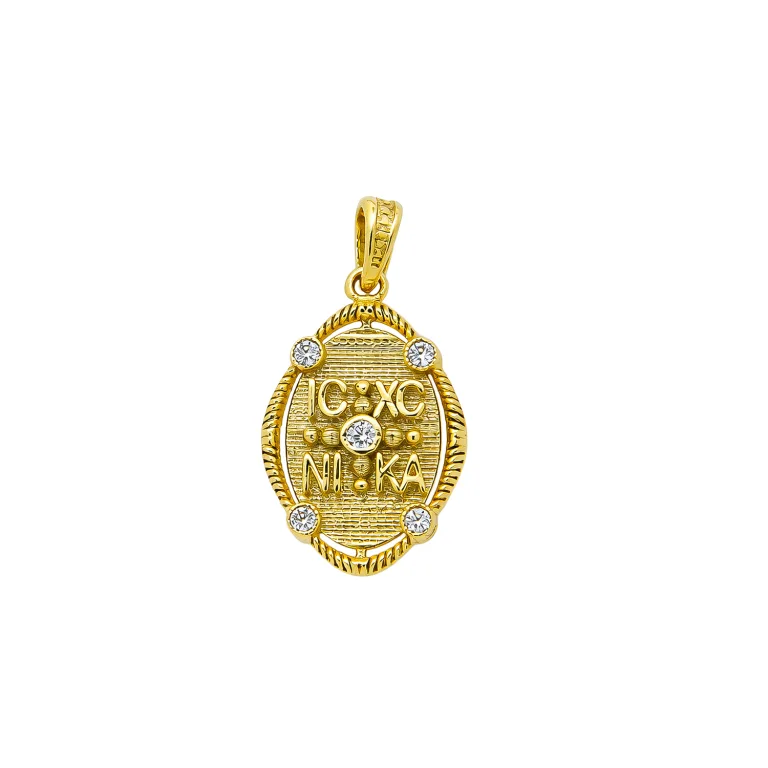 Chriso Oval Konstantinato me Zircon Diplis Opsys