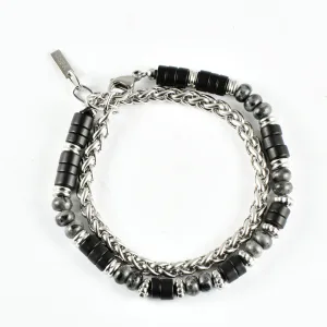 U.S POLO ASSN βραχιόλι από ανοξείδωτο ατσάλι Silver και χάντρες JW9233BR